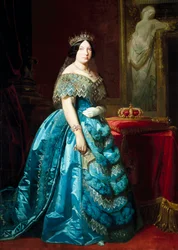 Portrét španělské královny Isabely II. (Isabela Bourbonská nebo Isabela de Borbon