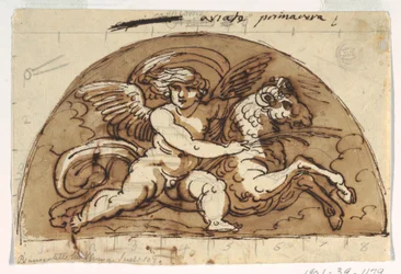 Ares, Luneta pro strop, Osmiboká místnost, Palazzo Milzetti, Faenza