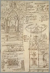 Dekorativní studie; Verso: Anatomické studie