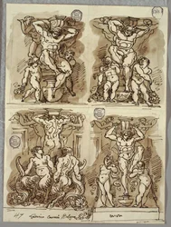 Čtyři Hermové, Studie po Carracci