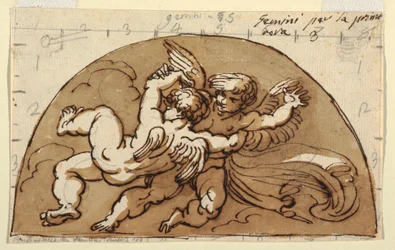 Gemini, Luneta pro strop, osmiúhelníkový pokoj, Palazzo Milzetti, Faenza