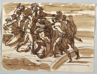 Two Groups Captives from the Victory of Leo IV over the Saracens   1261180   cs       czech Successfully Translated  Original: Portretten van J.P. Visser Bender en P.Pz. Barbiers naast een jongen Translat: Portretten van J.P. Visser Bender en P.Pz. Barbier