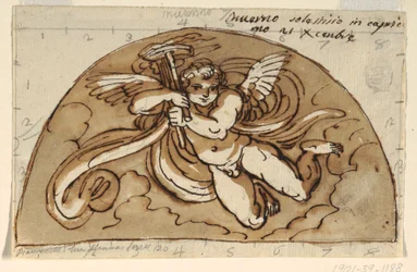 Winter, Luneta pro strop osmibokého pokoje, Palazzo Milzetti, Faenza