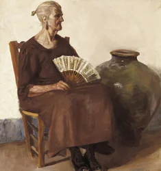 Sedící žena, 20. století (olej na plátně)