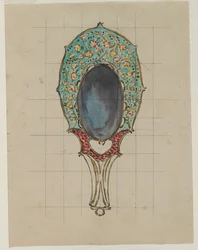 Design pro ruční zrcátko, c. 1900-1902.