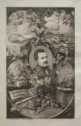 Frontispis pro „New Works of Champfleury, The Friends of Nature:“ Portrét Champfleury, podle Gustava Courbeta