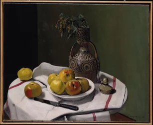 Jablka a marocká váza, 1914