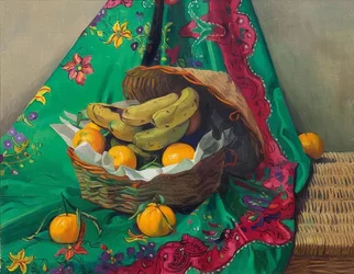Košík s mandarinkami a banány. 1923