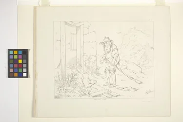 Ilustrace Rip Van Winkle, deska 5 (litografie)
