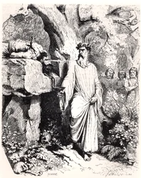 Lidská oběť od galského druida, z „Histoire de France“ od L. P. Anquetila, 1851