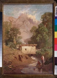 Paysage de Crimeae (krymská krajina) - Peinture de Fjodor Vasiljev (Feodor Alexandrovič, Fjodor Alexandrovič Vassiliev (1850-1873), huile sur toile