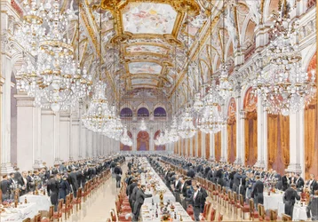 Banket ruských námořních důstojníků na radnici, 1893.