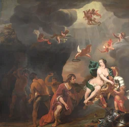 Aeneas dostává od Venuše novou zbroj