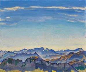 Waadlandské Alpy od Rochers de Naye. 1917