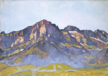 Dents Blanches v Champéry v ranním slunci, 1916.