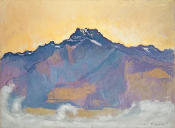 The Dents du Midi viděný z Chesières, 1912
