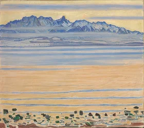 Jezero Thun s řetězem Stockhorn. 1904