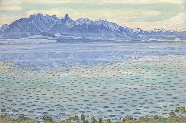 Jezero Thun s řetězem Stockhorn. 1904