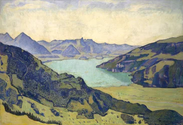 Pohled na jezero Thun z Breitlauenen, 1906