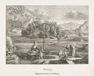 Sedm pohledů v Salcburku a Berchtesgadenu: pondělí: Rosenecker Garden Salzburg, 1823.