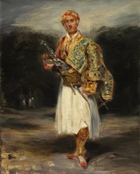 Hrabě Demetrius de Palatiano v kostýmu Suliot, nedatováno.