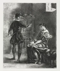 Hamlet: Hamlet a Ofélie, 1834.