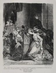 Ilustrace pro Faust: Markétka v kostele, 1828.