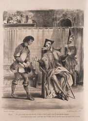Ilustrace pro Fausta: Méphistophélé přijímá školáka, 1828.
