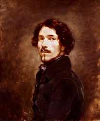 Autoportrét ve věku 44 let Malba Eugena Delacroixe (1798-1863) 1842 kolem Florencie, Galleria degli Uffizi (kanceláře)