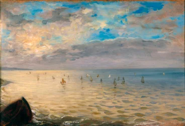 Moře viděné z výšin Dieppe. Obraz Eugene Delacroix (1798-1863)