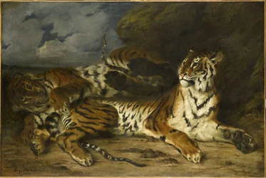 Mladý tygr si hraje s matkou, 1830.