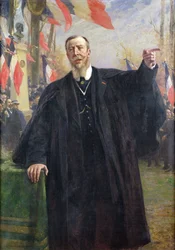 Paul Deroulede (1846-1914) Projev v Bougival, leden 1913 (olej na plátně)
