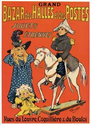Reklamní plakát pro Grand Bazaar des Halles et des Posts: Ilustrace: Fernand Fernel (Cerckel) (1872-1934) 1899