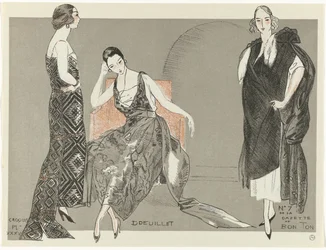 Gazette du Bon Ton, 1920 - č. 7, Croquis Pl. XXXV: Doeuillet (název na objektu)