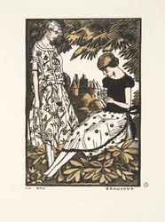 Trochu, hodně, ze sbírky módních talířů, 1920 (potisk šablony)