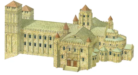 Románská katedrála v Santiagu de Compostela. Rekonstrukce. Španělsko