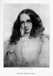 Elizabeth Barrett Browning, anglický básník viktoriánské éry, polovina 19. století.