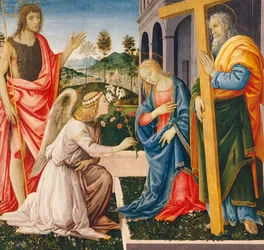 Zvěstování a svatí, od Filippino Lippi (1457-cca 1504), olej na plátně