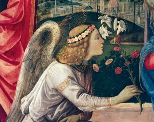 Zvěstování a svatí, od Filippino Lippi (1457-cca 1504), olej na plátně