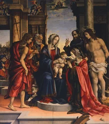 Mystický sňatek svaté Kateřiny Alexandrijské, Filippino Lippi (asi 1457-1504), bazilika San Domenico, Bologna