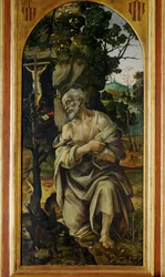 Svatý Jeroným kajícník (malba na dřevě)
