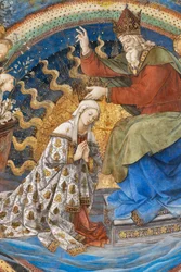 Panna Maria a Bůh, detail Korunování Panny Marie