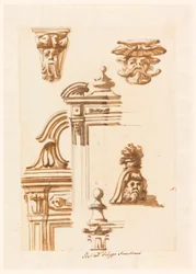 Kresba, architektonické studie, 1750-90