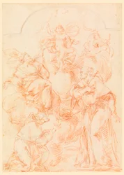 Kresba, studie k oltářnímu obrazu s dítětem, 1750-1800