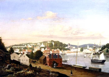 Pohled na Norwich, Connecticut, USA, 1849