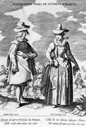 Anglické žáky, převzaté z Ornatus Habitus Vararium Gentium, které vytvořil Peiter de Jode I po Sebastiaan Vranck, 1600-1634
