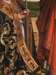 Detail Madony s Petrusem Wijtsem (olej na panelu)
