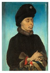 John The Fearless, vévoda z Burgundska (olej na panelu)