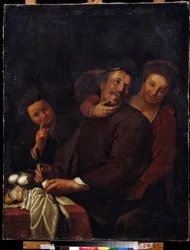 ""The merry company"" (The merry company) Malba holandské školy 17. století. Regionální galerie umění Deineka, Kursk Rusko
