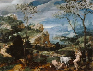 Krajina s Merkurem a Argusem, kolem roku 1570